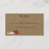 Primitief naaien - aangepaste bijtrechter visitekaartje (Achterkant)