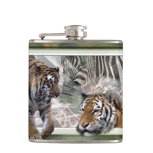 Primitief Oerwoud afdrukken Heupfles (Voorkant)