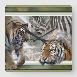 Primitief Oerwoud afdrukken Vierkante Klok