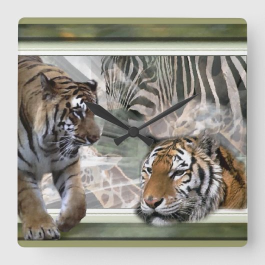 Primitief Oerwoud afdrukken Vierkante Klok (Voorkant)