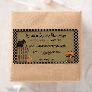 Primitief Oogststuk Rustic Country Custom Etiket