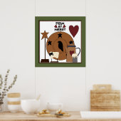 Primitief op het decor van de landschapschaap in h poster (Keuken)