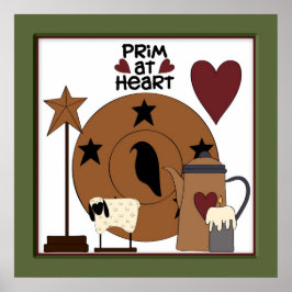 Primitief op het decor van de landschapschaap in h poster