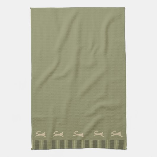 Primitief paasolive olive Green Theedoek (Verticaal)
