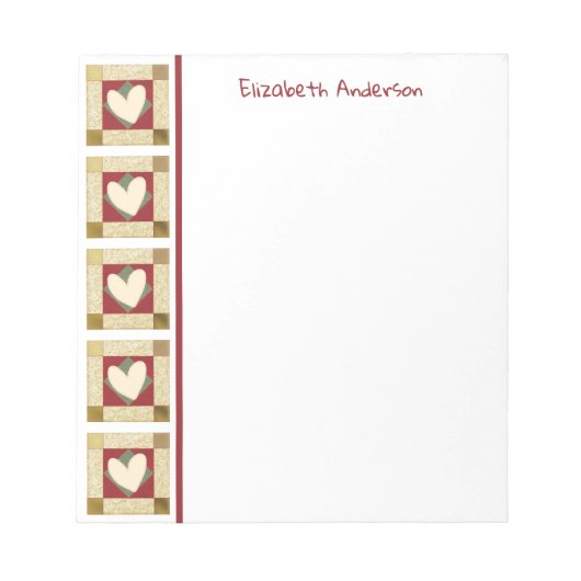 Primitief patchwork Quilt Border Note Pad Notitieblok (Voorkant)