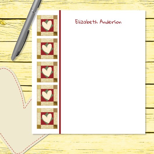 Primitief patchwork Quilt Border Note Pad Notitieblok