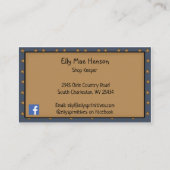 Primitief Patriottisch Rustisch Land Visitekaartje (Achterkant)