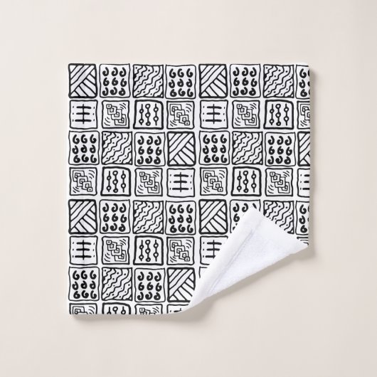 primitief patroon bad handdoek (Wasdoekje)