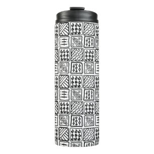 primitief patroon thermosbeker