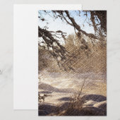 Primitief Pine Tree Woodland Winter Forest Briefpapier (Voorkant / Achterkant)