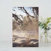 Primitief Pine Tree Woodland Winter Forest Briefpapier (Staand voorkant)