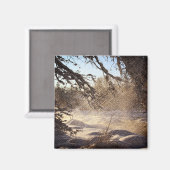 Primitief Pine Tree Woodland Winter Forest Magneet (Voorkant / Achterkant)