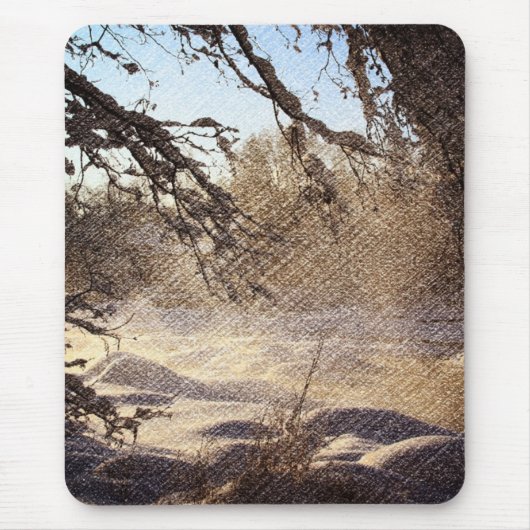 Primitief Pine Tree Woodland Winter Forest Muismat (Voorkant)