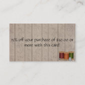 Primitief quilt Winkelkaartmodel Visitekaartje (Achterkant)