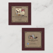 Primitief Rag Doll Rusty Stars Rustic Candle Kraft Vierkante Visitekaartje (Voorkant / Achterkant)