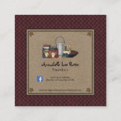 Primitief Rag Doll Rusty Stars Rustic Candle Kraft Vierkante Visitekaartje (Achterkant)