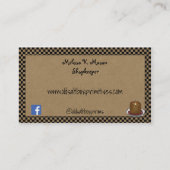 Primitief Red Saltbox House en Sheep Editable Visitekaartje (Achterkant)