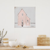 Primitief Roze Huis Poster (Keuken)