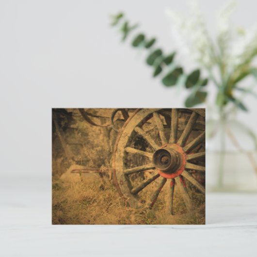 Primitief Rustisch Western landwagon Briefkaart (Staand voorkant)