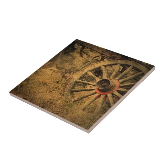 Primitief Rustisch Western landwagon Tegeltje (Zijkant)