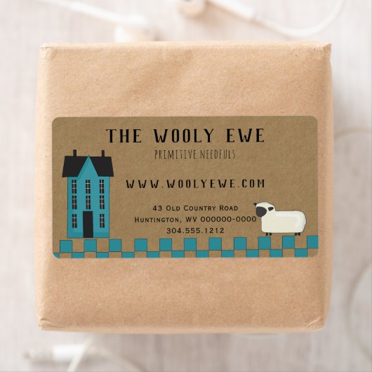 Primitief Saltbox HOUSE OP KRAFT SHIPPING LABEL (Insitu)
