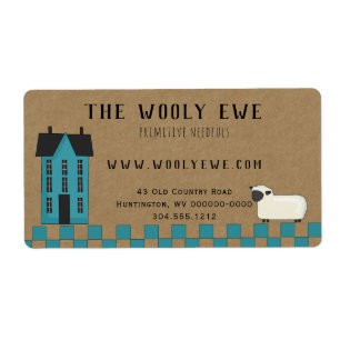 Primitief Saltbox HOUSE OP KRAFT SHIPPING LABEL