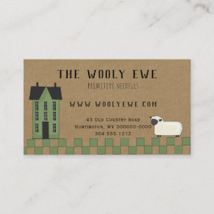 PRIMITIEF SALTBOX-HUIS OP KRAFT-VISITEKAARTJE VISITEKAARTJE