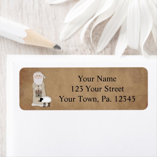 Primitief Santa klein adreslabel Etiket (Insitu)