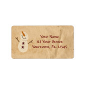 Primitief Snowman adreslabel Etiket (Voorkant)