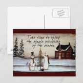 Primitief Snowman Briefkaart (Voorkant / Achterkant)