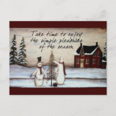 Primitief Snowman Briefkaart (Voorkant)