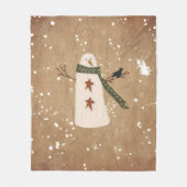 Primitief Snowman Fleece Blanket Deken (Voorkant)