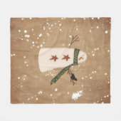 Primitief Snowman Fleece Blanket Deken (Voorkant (Horizontaal))