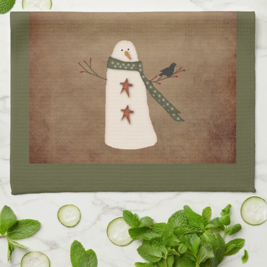 Primitief Snowman Kitchen Towel Theedoek (Gevouwen)