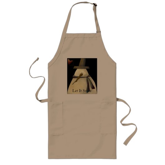 Primitief Snowman Lang Schort (Voorkant)