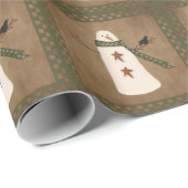 Primitief Snowman-omslagpapier Cadeaupapier (Rol Hoek)