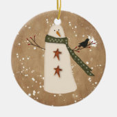 Primitief Snowman Ornament (Voorkant)