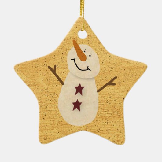 Primitief Snowman Ornament (Achterkant)