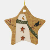 Primitief Snowman Star Ornament (Voorkant)