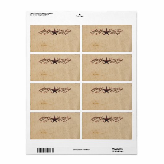 Primitief Star-productetiket Etiket (Full Sheet)