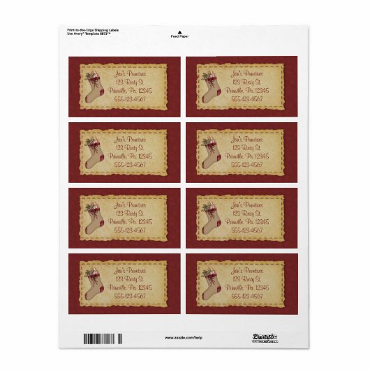 Primitief stopzetten van vakantielabel etiket (Full Sheet)