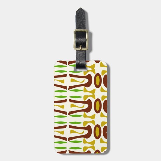 Primitief Tiki Oerwoud Kitschy Leuk Episch Patroon Bagagelabel (Voorkant verticaal)