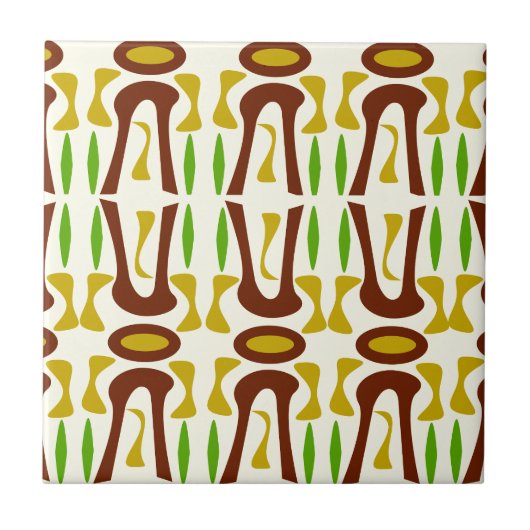 Primitief Tiki Oerwoud Patroon Tegeltje (Voorkant)