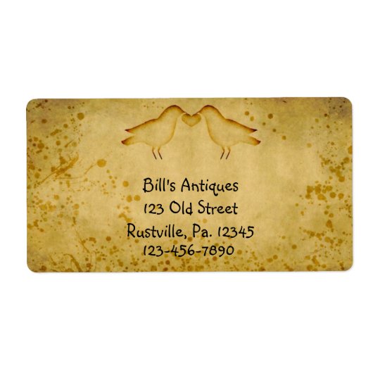 Primitief uitlooplabel voor uitsnijdende koeien etiket (Voorkant)