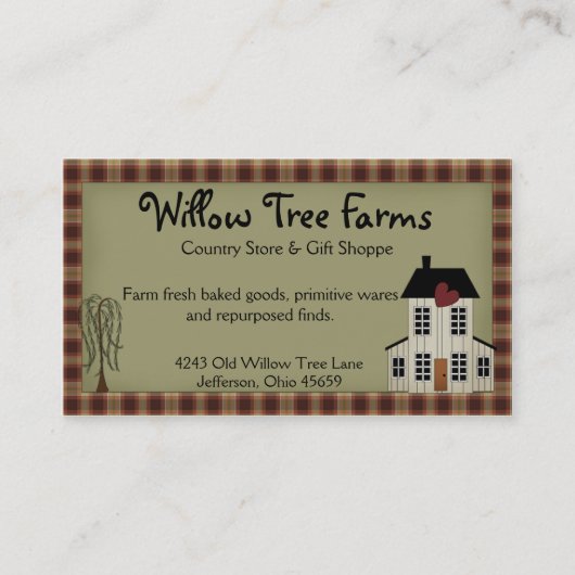 Primitief Visitekaartje landhuisstijl (Voorkant)