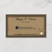 Primitief Visitekaartje met Red Saltbox House (Achterkant)