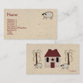 Primitief Visitekaartje schapen (Voorkant / Achterkant)