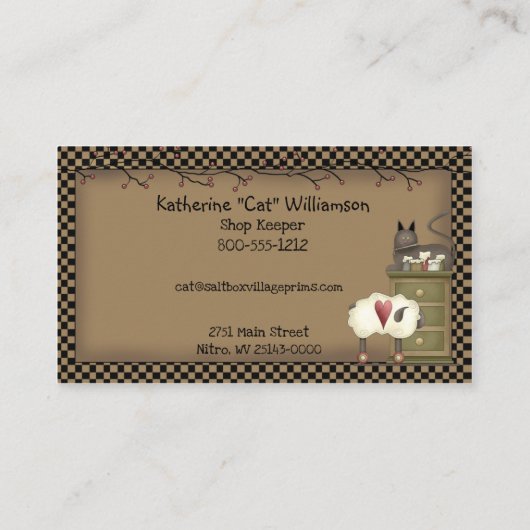 Primitief Visitekaartje thuis (Achterkant)