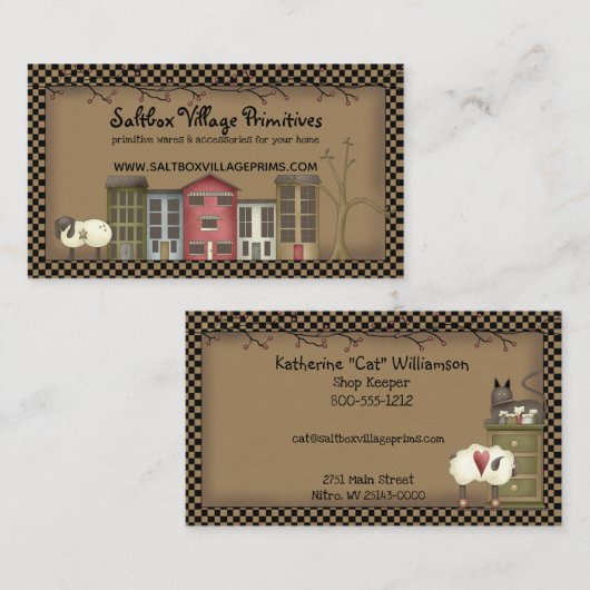 Primitief Visitekaartje thuis (Voorkant / Achterkant)