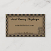 Primitief Visitekaartje van rode doos (Achterkant)